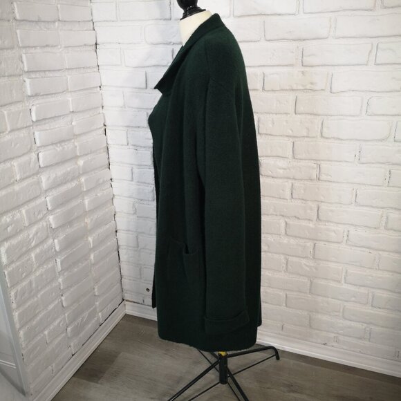 JustFab Ladies Size Large Dark Green Open Long Cardigan / Duster - Picture 4 of 8
